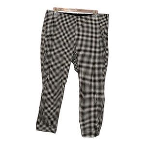 Mid/High Waisted Zipped Pull on Pixie Ankle Pants Houndstooth 14 short Old Navy